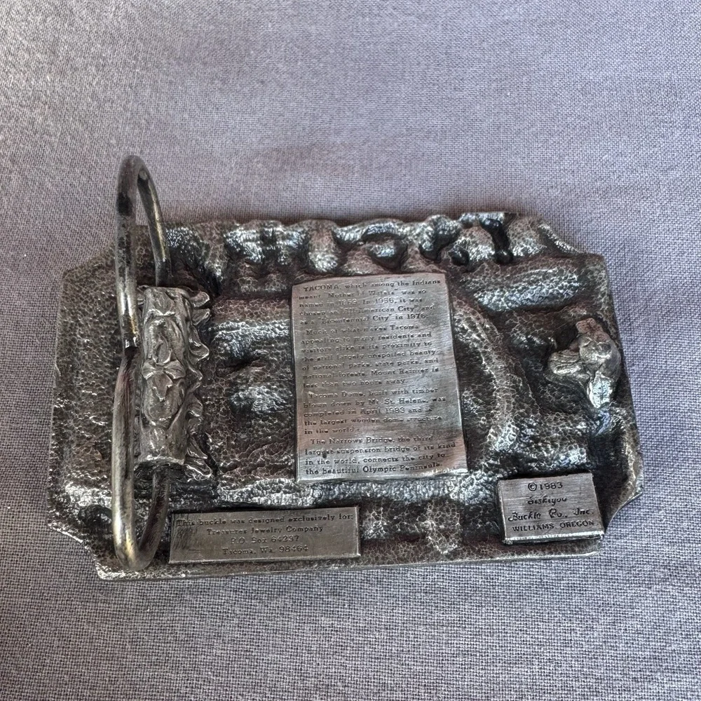 Tacoma Sound To Summit‎ 3D Pewter Metal Belt Buckle 1983 Siskiyou